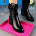 Winter Women Boots Faux Leather Snow Boots Warm Ankle Boots Women's Ankle Boots  2023