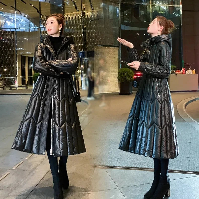 2024 New Winter and Autumn Women White Duck Down Hoodies Puffer Jackets Coats Warm Windproof Black White Coats Outerwear