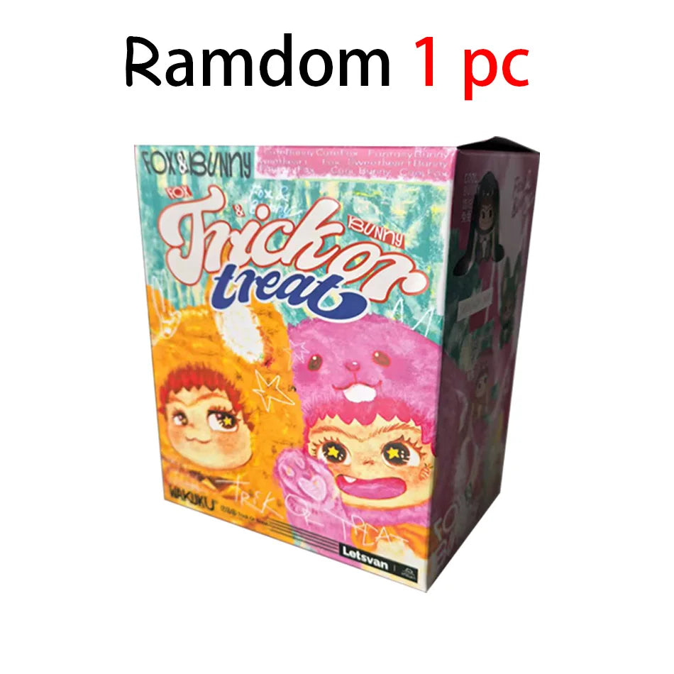 INew Genuine Wakuku Fox And Bunny Trick Treat Series Mystery Box Kawaii Vinyl Doll Plush Toy Kawaii Pendant Collection Toy Gifts