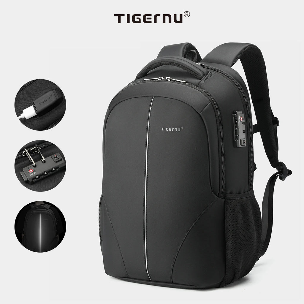 Tigernu Vacuum Backpacks Compression Travel Backpacks 15.6-17 Laptop Backpack Men TSA Anti Theft Backpacks Expandable Schoolbag