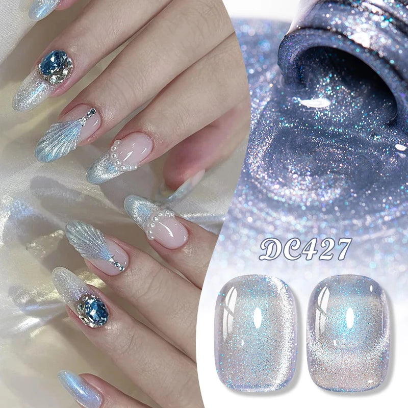 Auroras Glitter Cat Magnetic Gel Gel Polish Sparkling Glitter Laser Semi Permanent Soak Off UV Gel Varnish Manicure Nail Art DIY