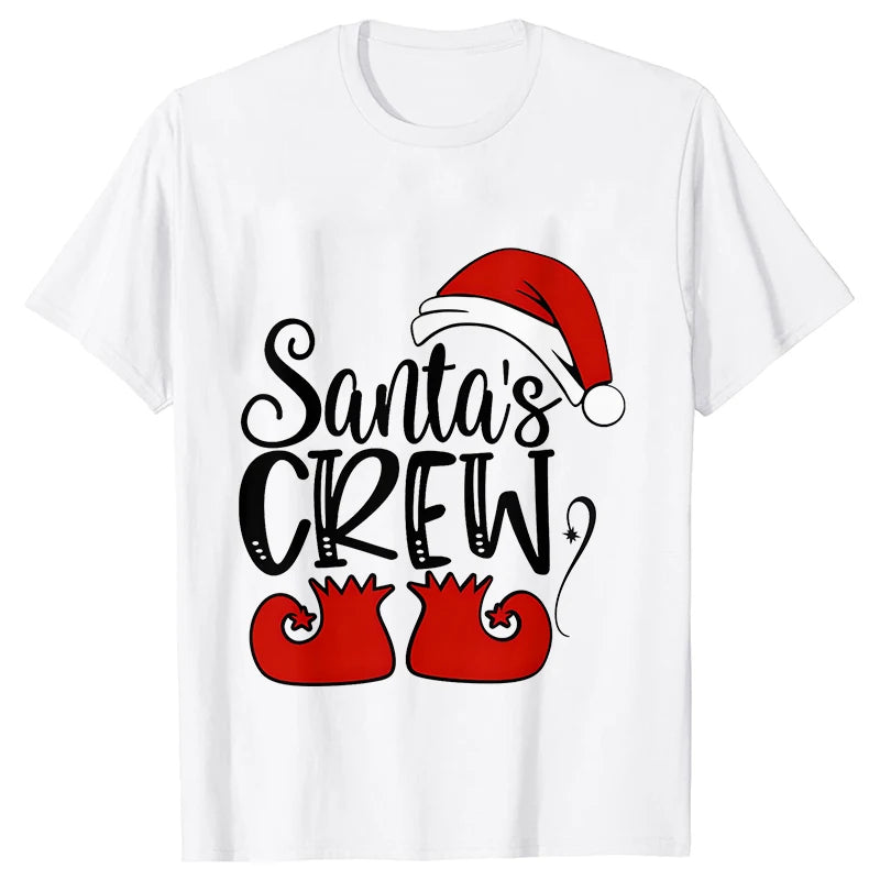 Santa's Crew Shirt Christmas T-shirts Santa Crew Family Outfit Cute Family Christmas Tee Shirts Family Party Tshirts Tops