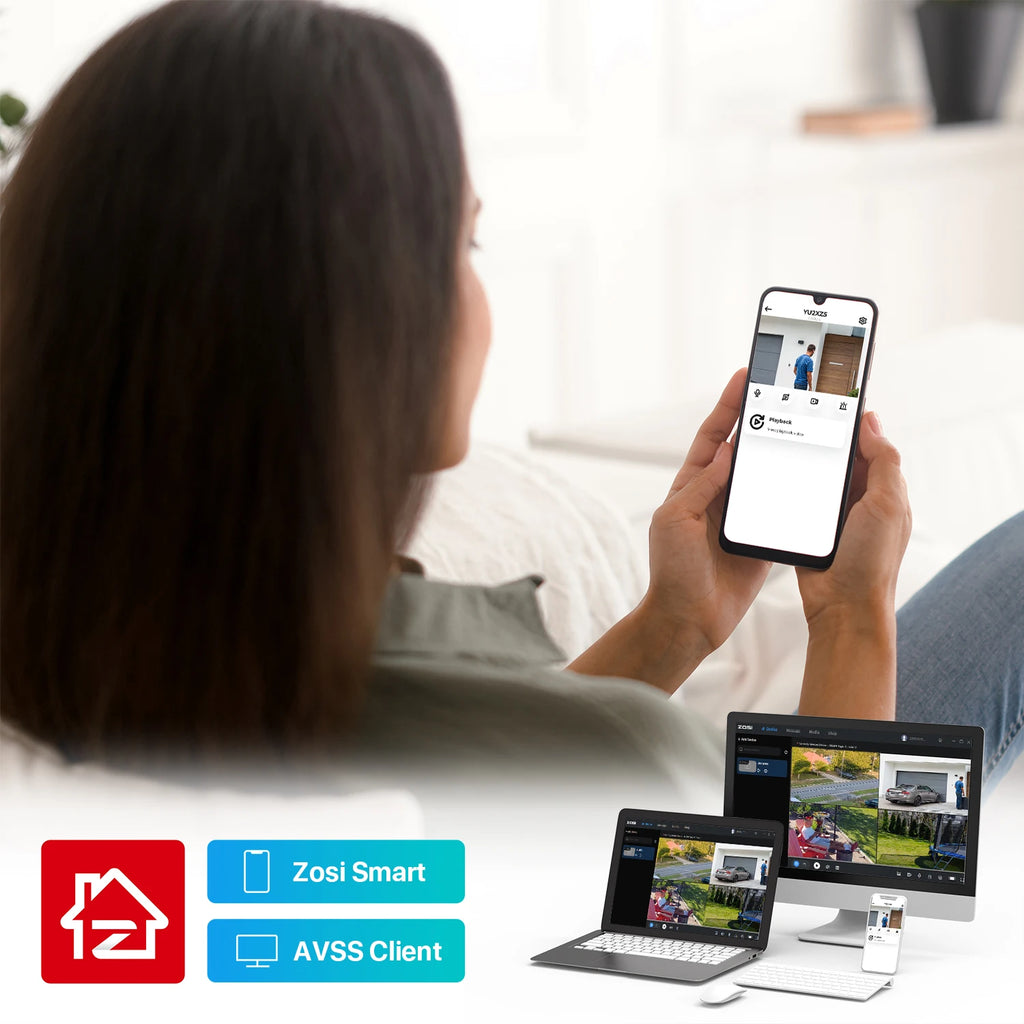 ZOSI 8CH 1080P CCTV System Outdoor 5MP Lite Video DVR with 2/4/6/8pcs 2MP Wired Security Cam Day/Night Video Surveillance System