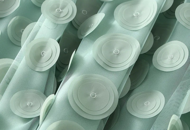 Autumn Winter 3D Circular Applique Mesh Long Skirts 2024 Korean Fashion Hepburn Style High Waist A-LINE Skirt