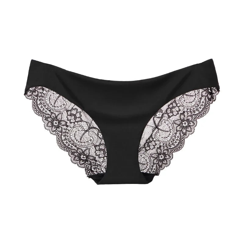 Women's Sexy Lace Panties Seamless Cotton Crotch Breathable Ladies Low-Rise Lingerie Underwear Comfortable Underpants Brief