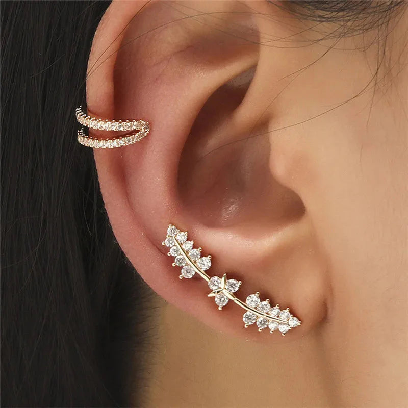 VAGZEB Bohemian NO Piercing Crystal Rhinestone Ear Cuff Wrap Stud Clip Earrings For Women Girl Trendy Earrings Jewelry Bijoux-20