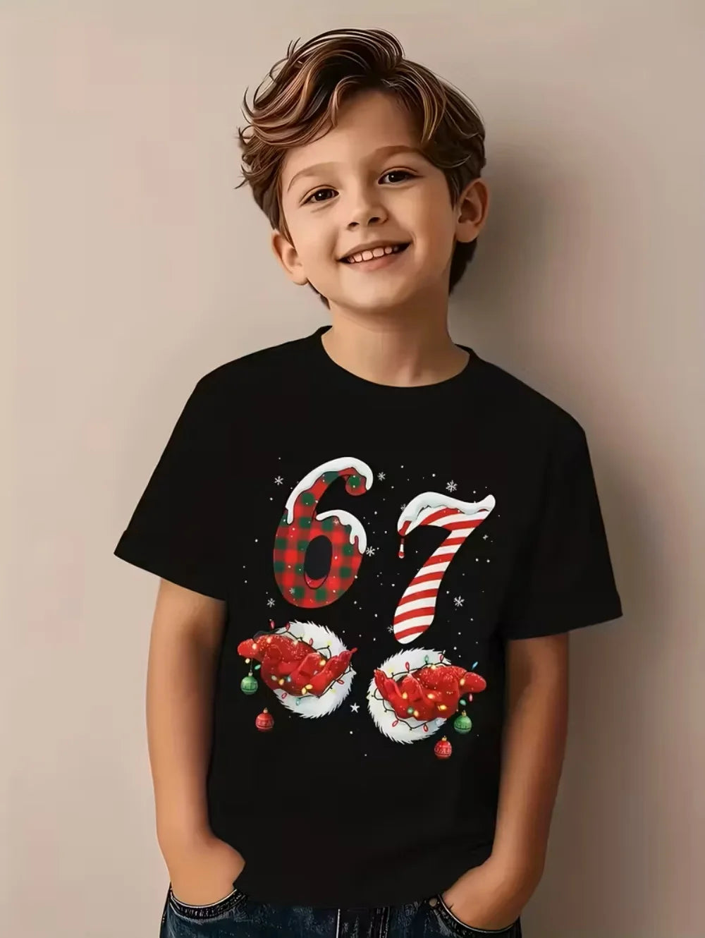 Fun Six Seven 6 7 Meme Design T-Shirt for Kids Chaotic Humor Y2k Game Saying Tee Novelty Gift Boy Top Fashion Children's Clothes