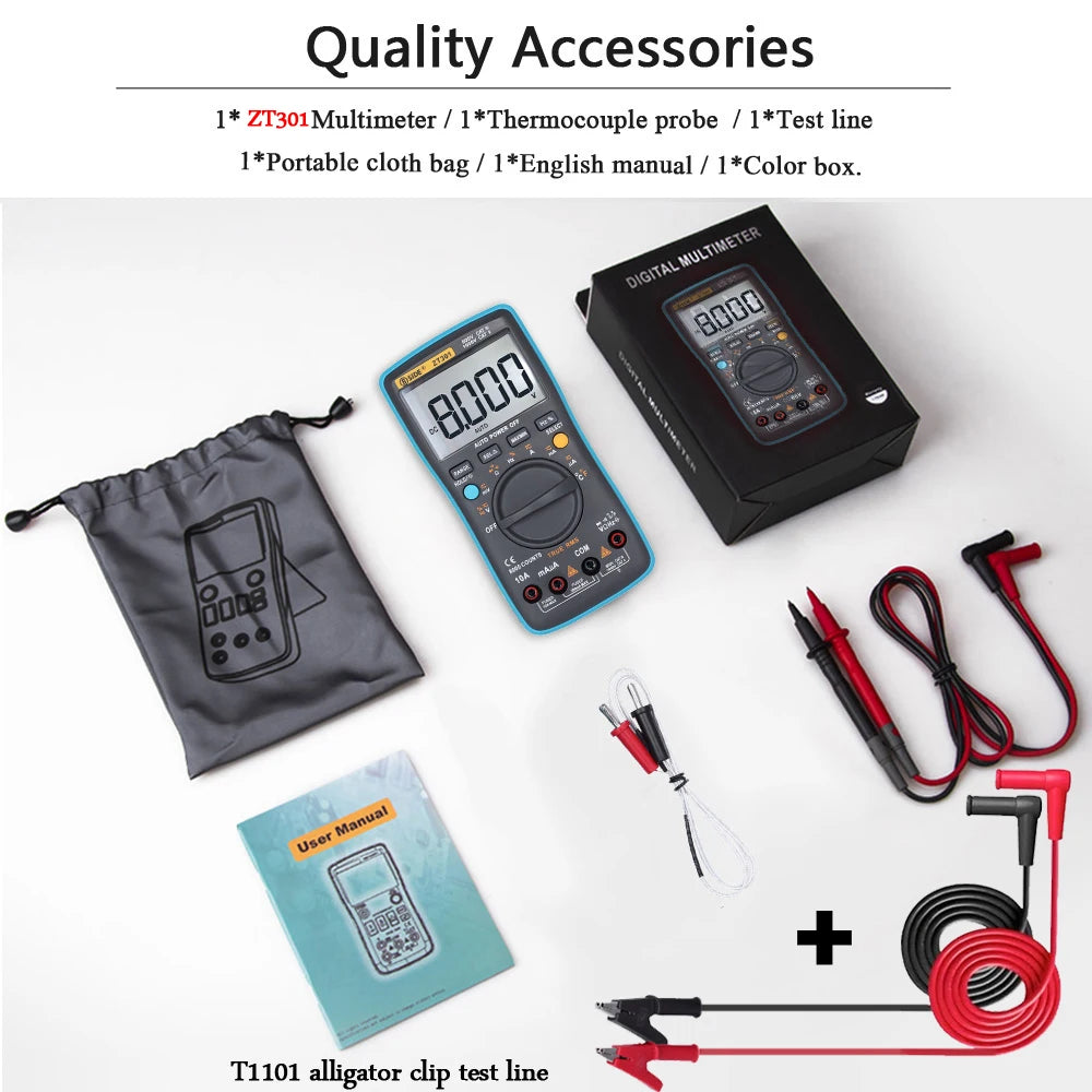 BSIDE Digital Multimeter Auto Range True RMS 8000 High precision Ammeter Voltmeter Smart Capacitor Temperature NCV Ohm Hz Tester