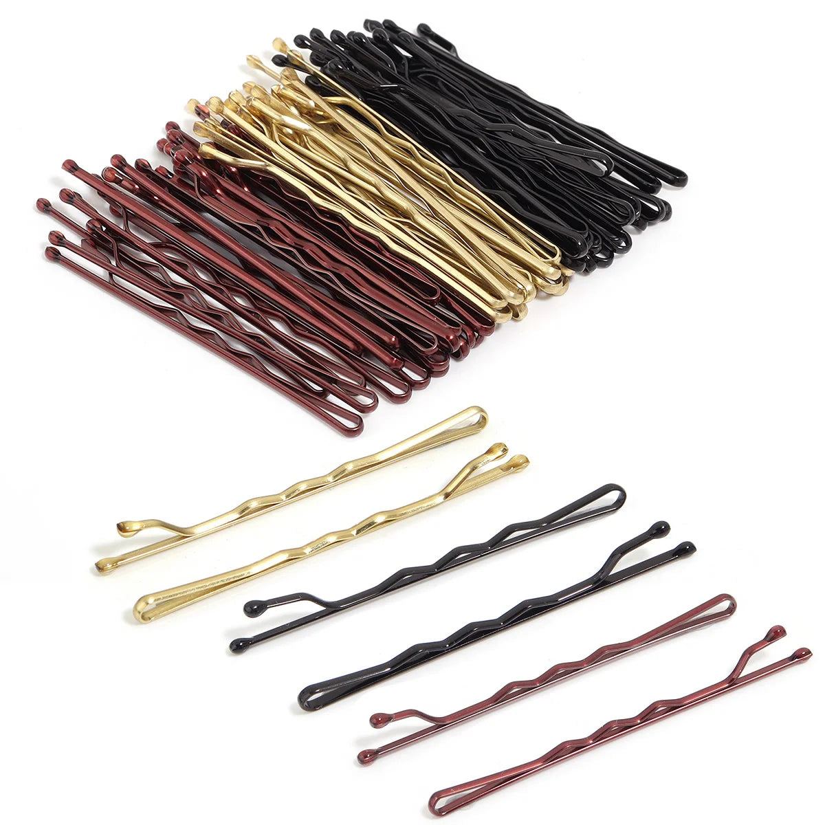 50 Pcs 4 Colors 5cm Hair Clip Lady Hairpins Curly Wavy Grips Hairstyle Hairpins Women Bobby Pins Styling Hair Accessories