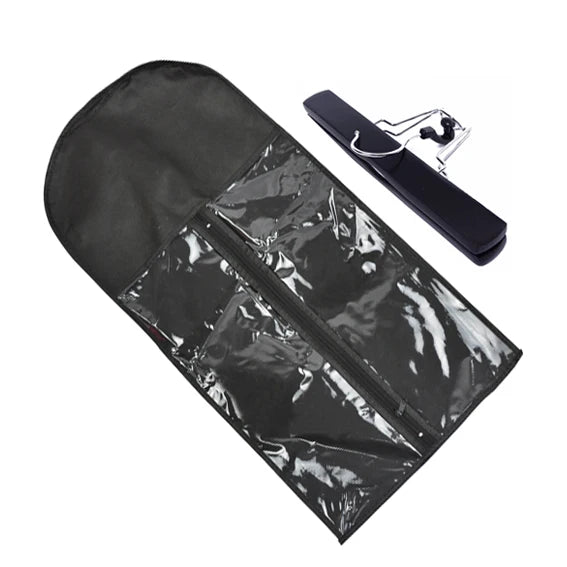 Hair Extensions Carrier Storage Non-woven Suit Case Bag Package with Wooden Hanger for Virgin Hair Weft & Clip in Hair Extension