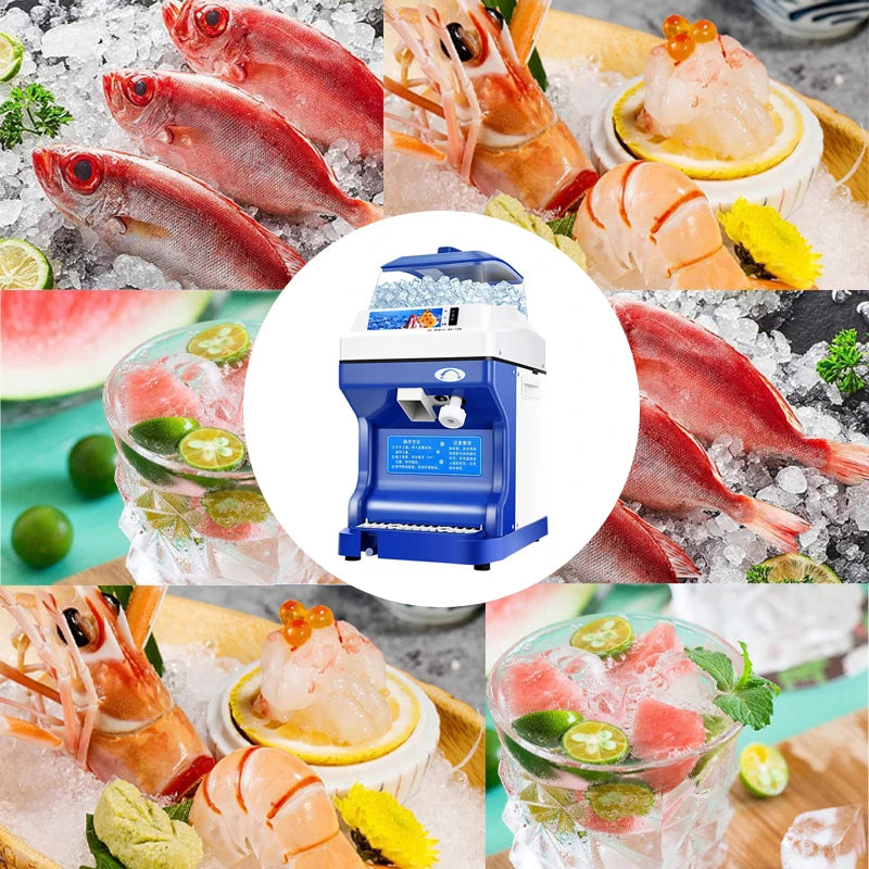 Automatic Commercial Ice Shaver Machine Electric Cube Ice Crusher For Snow Ice Smoothie Milk Tea Hot Pot Restaurant Dessert Shop