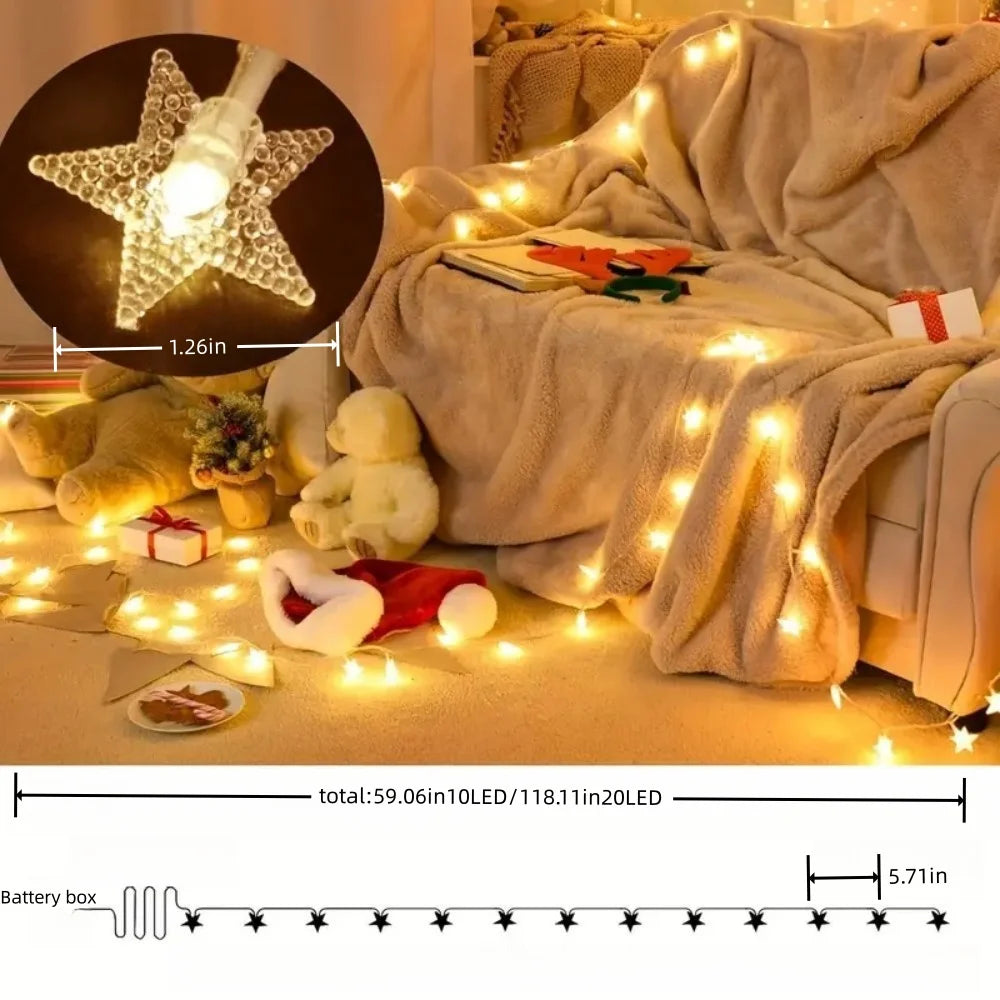 1PC 1.5M/3M LED Star String Light,LED Fairy Light,Powered by AA Batteries(excl),Used for Room,Party and Ramadan Decoration ﻿