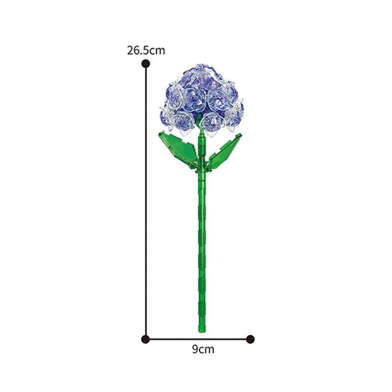 Valentine's Day Immortal Bouquet Creative Desktop Decoration Flowers Building Blocks Puzzle Simulation Toy Girls Gifts #T3