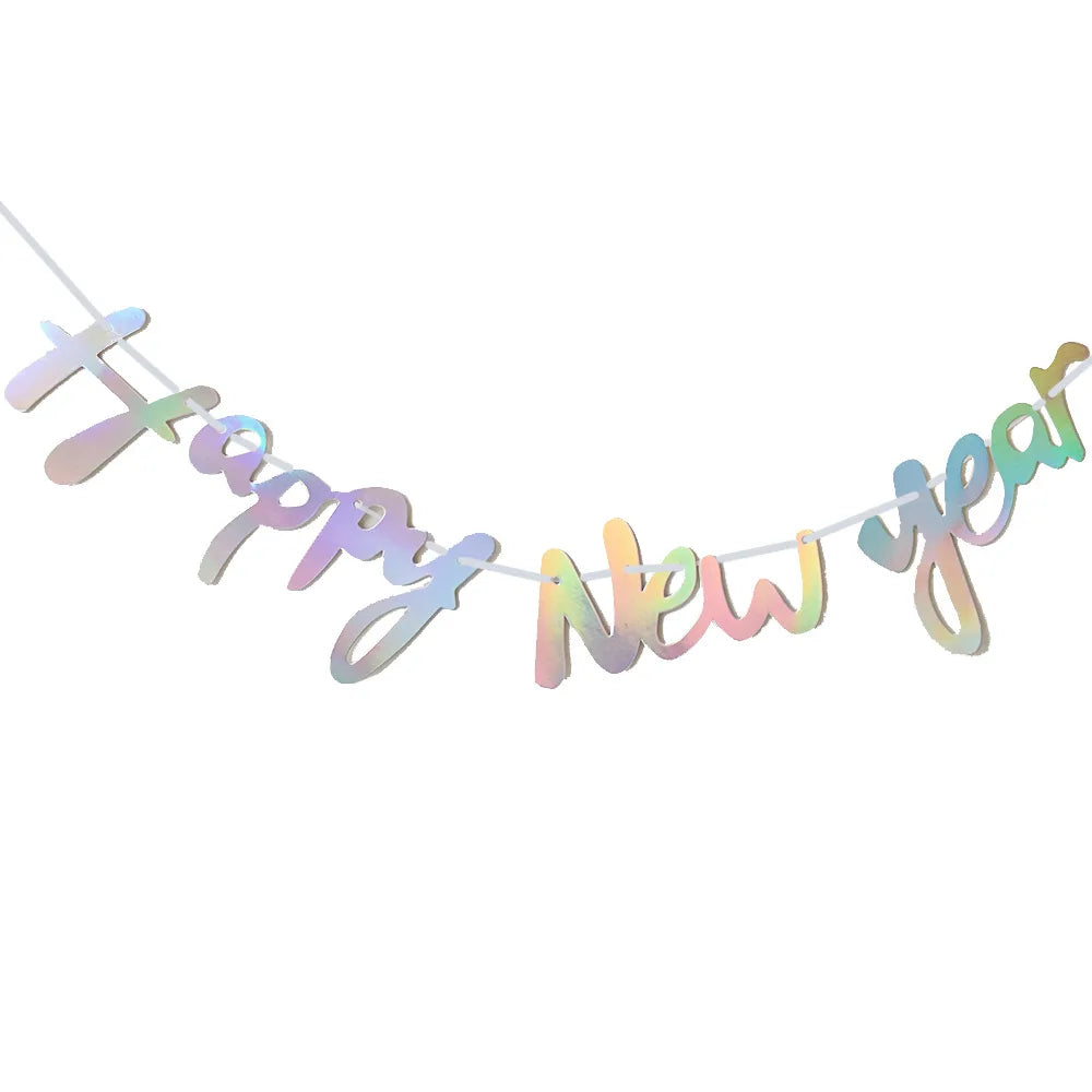 Happy New Year Banner Party Decoration Supplies New Year Hanging Decorations Flag Hanging Decorations