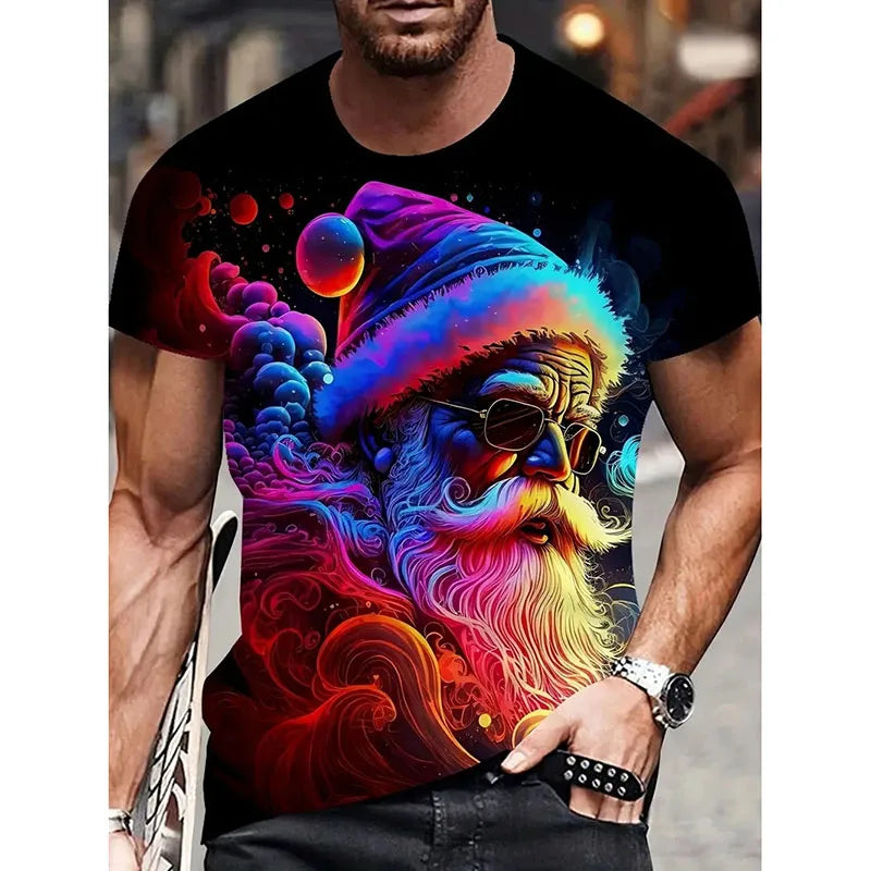 HO HO HO Happy Christmas T-shirt Unisex Cute Funny Colorful Santa Claus Print Short Sleeve T Shirts 2026 New In Kid Gift Tee