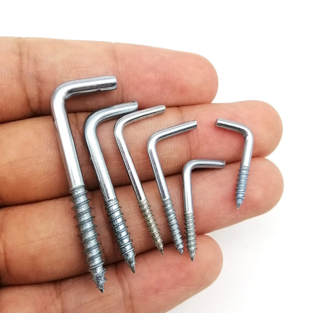 25pcs Picture Photo Frame Lamp Light Cabinet Tool Plant Curtain Wire Eyebolt Eyescrew Eye Screw in Spiral Hanger L Cup Hook
