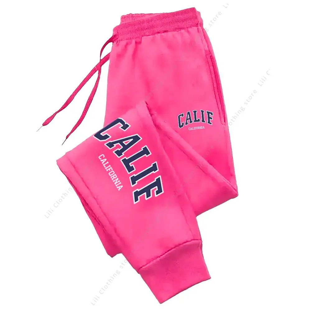 Women's Pants High Quality Trousers Autumn Winter CALIF Letter Print Casual Sports Sweatpants Outdoor Running Jogger Pants Woman