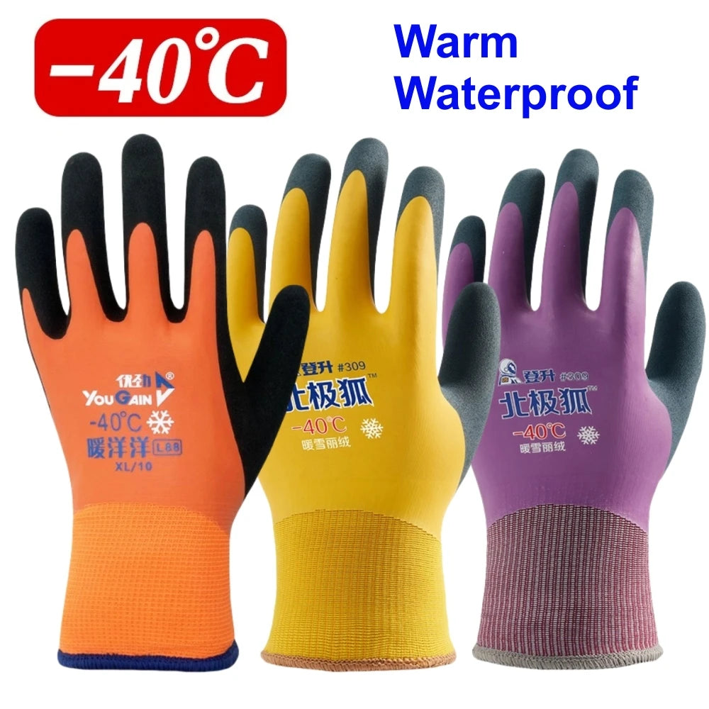 Winter Work Gloves 100% Waterproof Freezer Gloves for Outdoor Cold Weather Keep Warm for Shoveling Snow,Ice Fishing