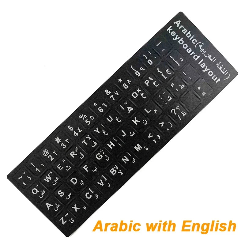 Russian French English Arabic Spanish Portuguese Hebrew Keyboard Stickers Letter Alphabet Layout Sticker For Laptop Desktop PC