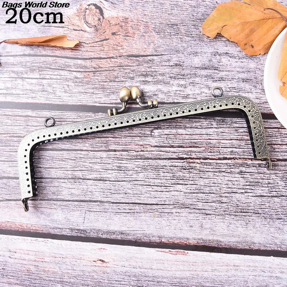 1PCS Bronze DIY Purse Handbag Handle Coins Bags Metal Kiss Clasp Lock Frame New Fashion Handle 8.5/10.5/12.5/15/16/18/20cm