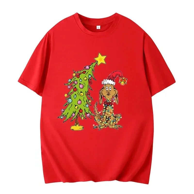 Funny Christmas Shirt for Family Christmas Party Hip Hop Streetwear Breathable Casual Crew Neck Tshir