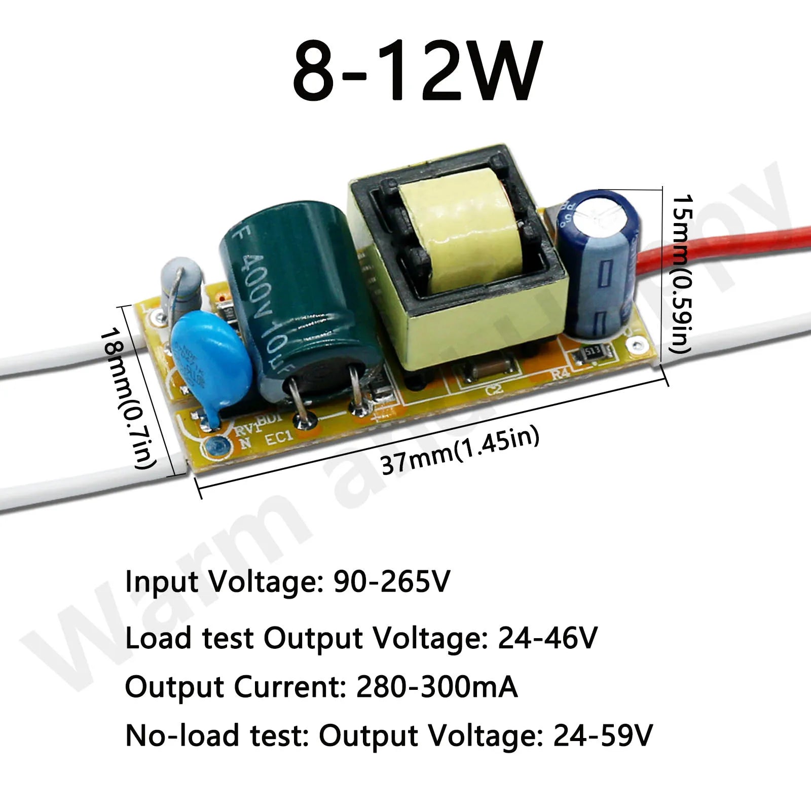 LED Driver 220V LED Power Supply 1-3W 4-7W 8-12W 15W 18W 24W 25W 30W 36W 300mA with Built-In Transformer Module LED Driver Board