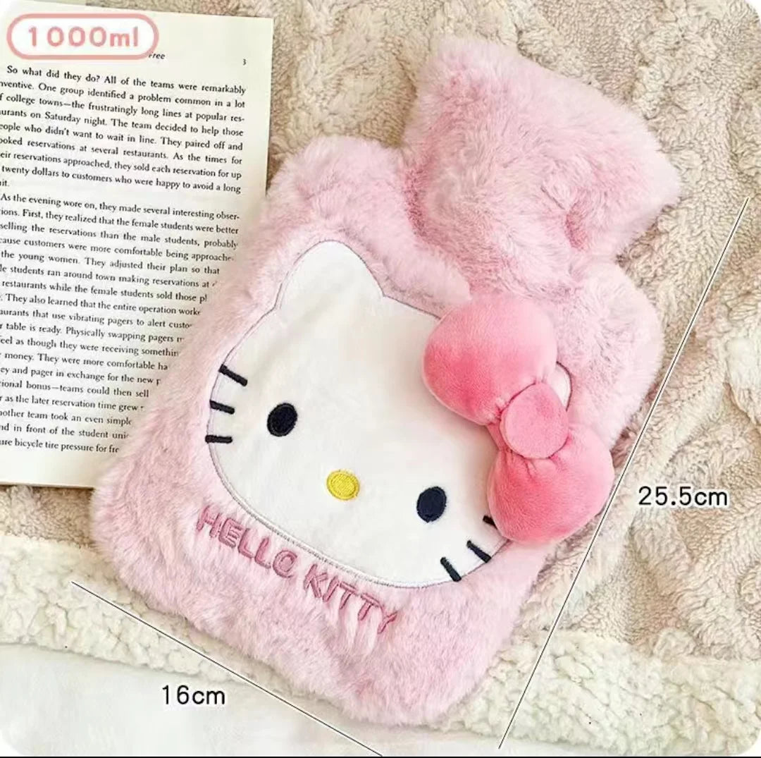 Stitch and Strawberry Bear Heating Pad Soft Flannel Hot Water Bottle with Fur Cover Perfect for College Girls Winter