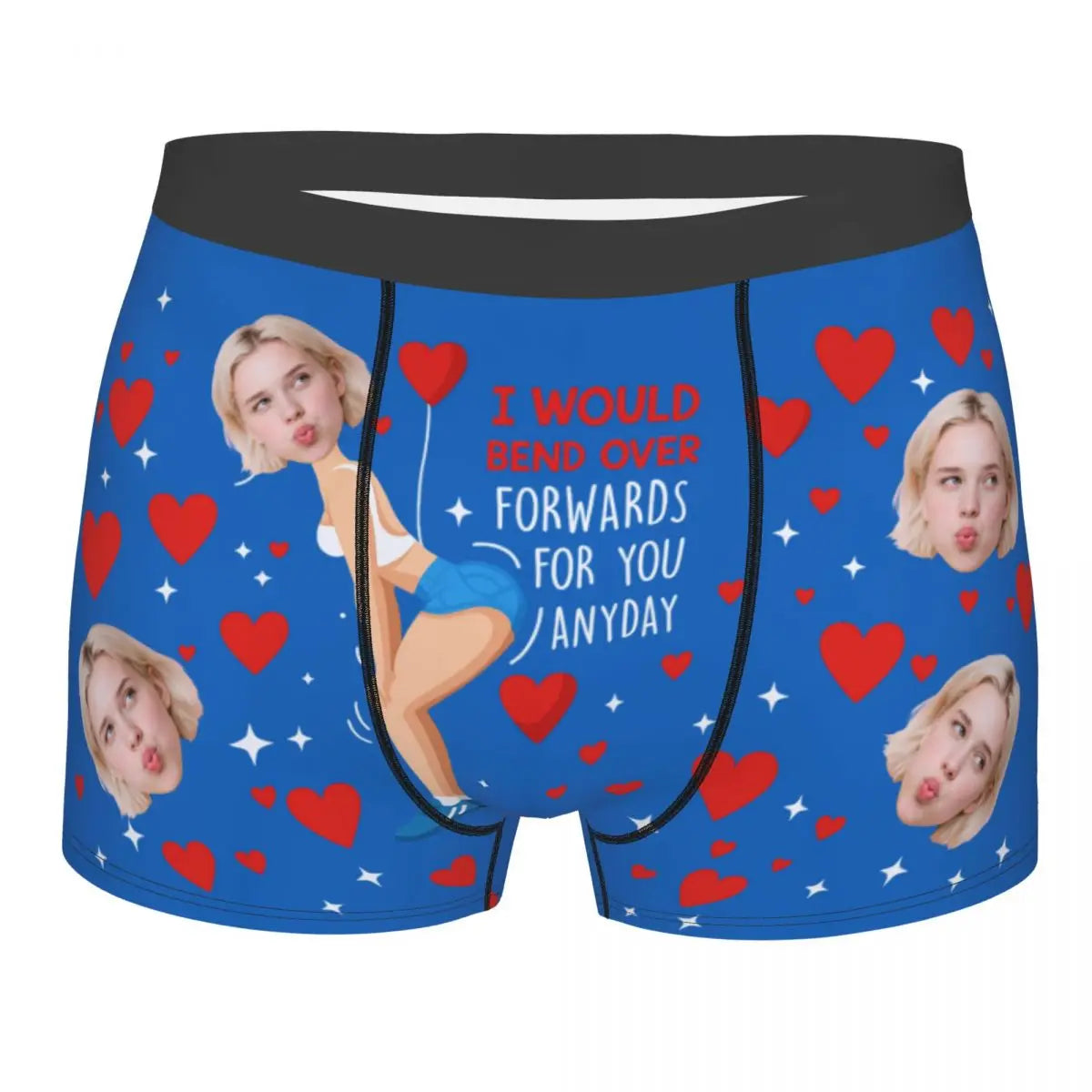 Valentine's Day Men's Personalized Face Photo Custom Underwear Design Your Own Boxer Briefs Panties Underpants For Husband
