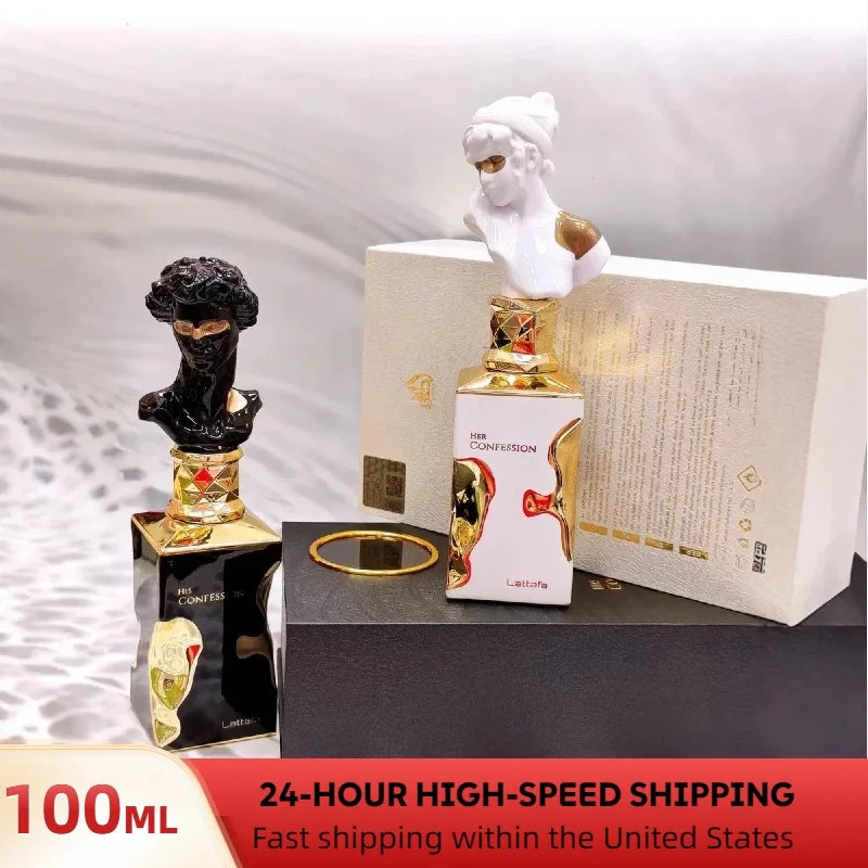 Original Lattafa His/Her Confession Perfume Set, Musk Amber & Soft Woody Fragrance Duo, Romantic Gift for Couples Him and Her