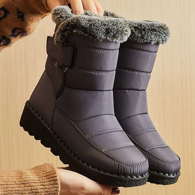 Women's Boots 2025 Trend Winter Shoes For Woman Winter Boots Ankle Low Heels Botas Mujer Waterproof Snow Boots With Fur Shoes