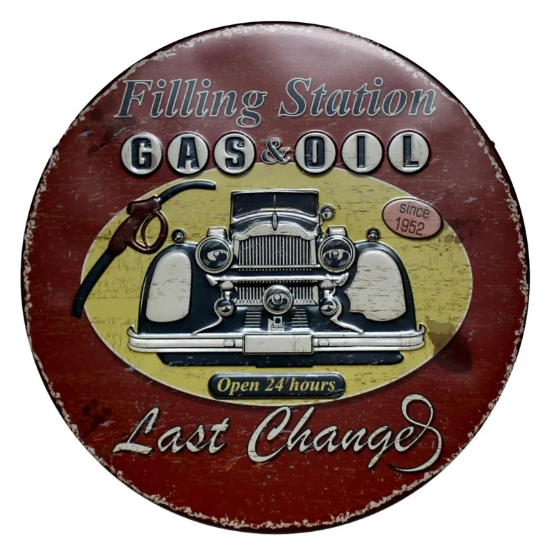 BBQ Zone Retro Plaque Metal Tin Signs Cafe Bar Pub Signboard Wall Decor Vintage Nostalgia Round Plates Christmas Gift 30CM R006