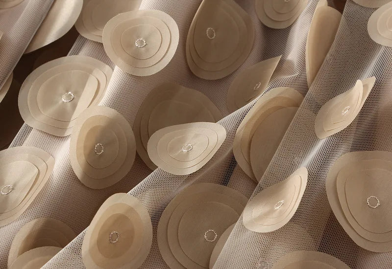 Autumn Winter 3D Circular Applique Mesh Long Skirts 2024 Korean Fashion Hepburn Style High Waist A-LINE Skirt