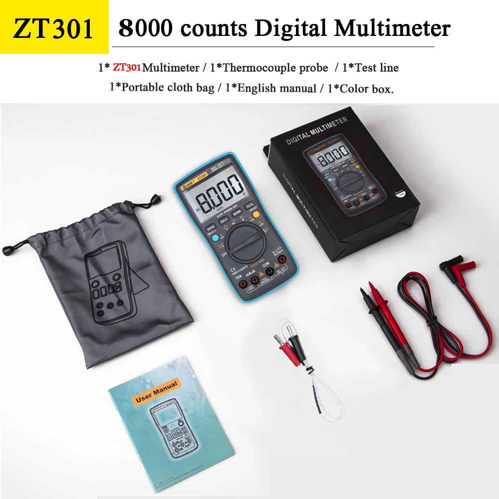 BSIDE Digital Multimeter Auto Range True RMS 8000 High precision Ammeter Voltmeter Smart Capacitor Temperature NCV Ohm Hz Tester