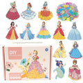 1 Set Sticker Cards Fabric Art Craze Poke Caft Toy Creative Puzzle Puncture Painting Poking Princess Dressing Game Girls Kids