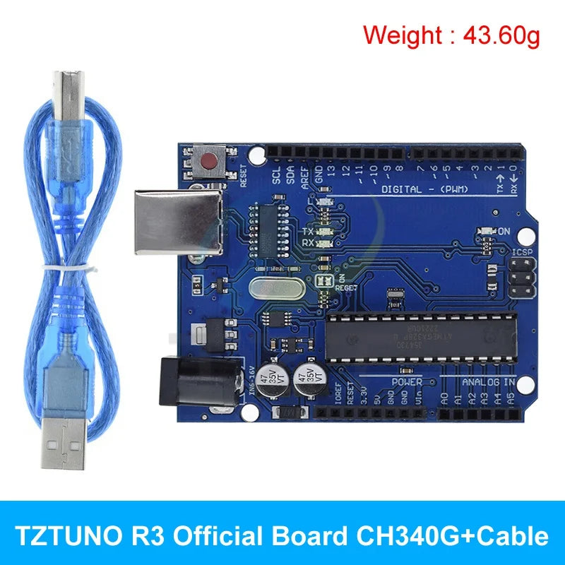 TZTUNO R3 Development Board ATMEGA328P CH340 / ATEGA16U2 Compatible For Arduino With Cable UNOR3 Proto Shield Expansion Board