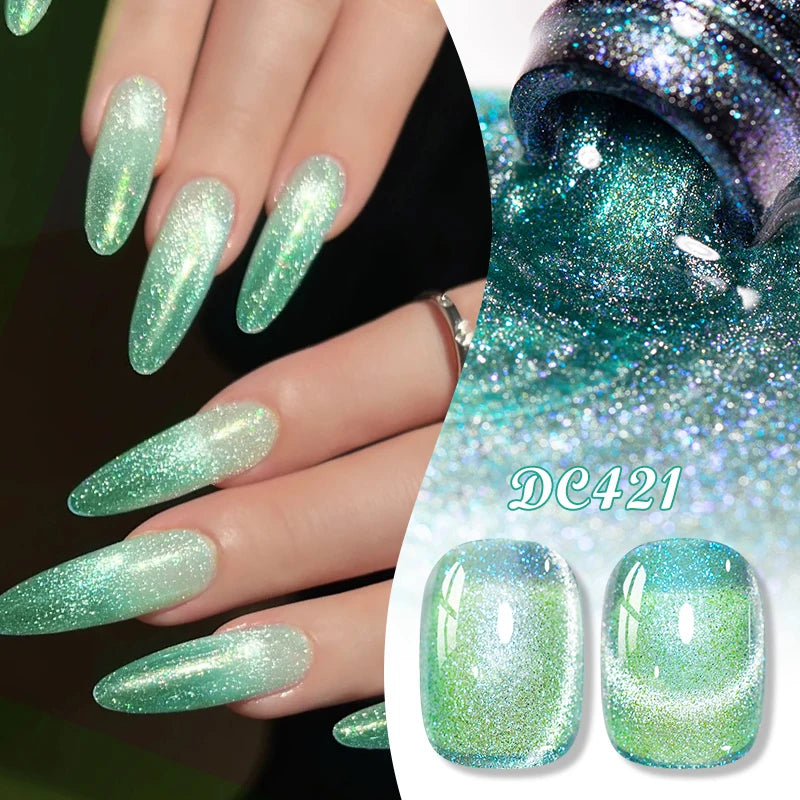 Auroras Glitter Cat Magnetic Gel Gel Polish Sparkling Glitter Laser Semi Permanent Soak Off UV Gel Varnish Manicure Nail Art DIY