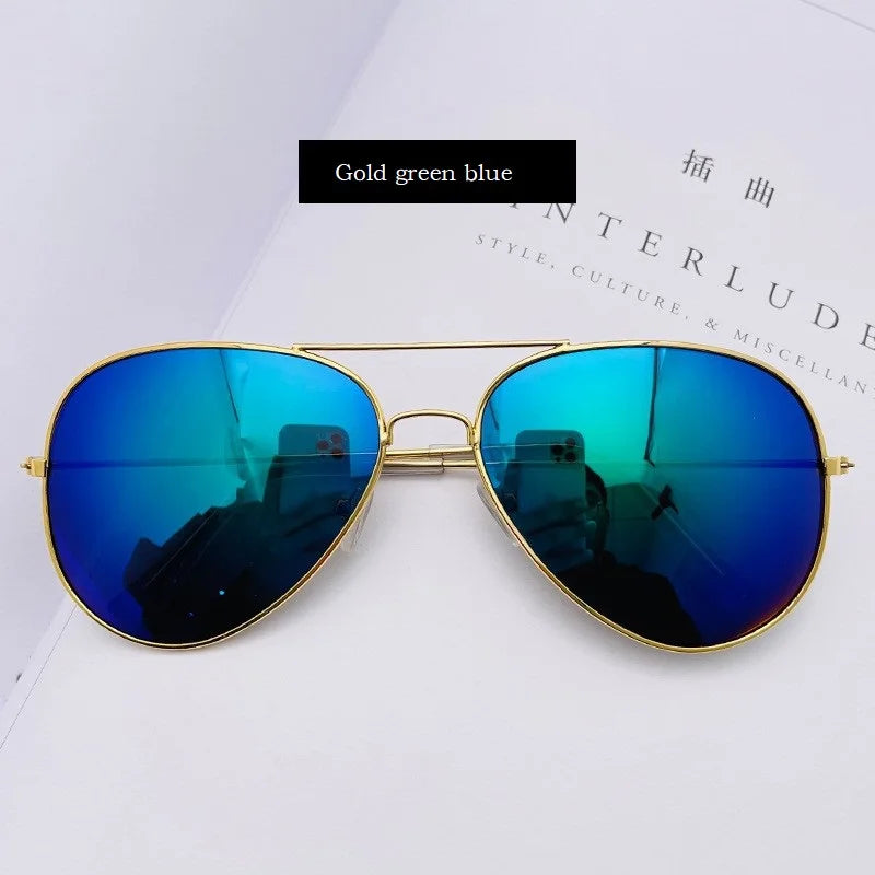 2024 Pilot Aviation Sunglasses MenShades Retro Classic Silver Sun Glasses Female Male  Brand  metal frame sunglasses sunshade
