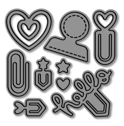 Valentine's Day 2026 New Love Blooms Candy Hearts  Paper Clips Metal Cutting Dies Clear Stamps Stencil For DIY Scrapbook Diary