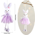 Easter Bunny Hanging Ornaments Pastel Purple Green Blue Yellow Skirt Rabbit Doll Figurine Kids Gifts Spring Easter Decorations