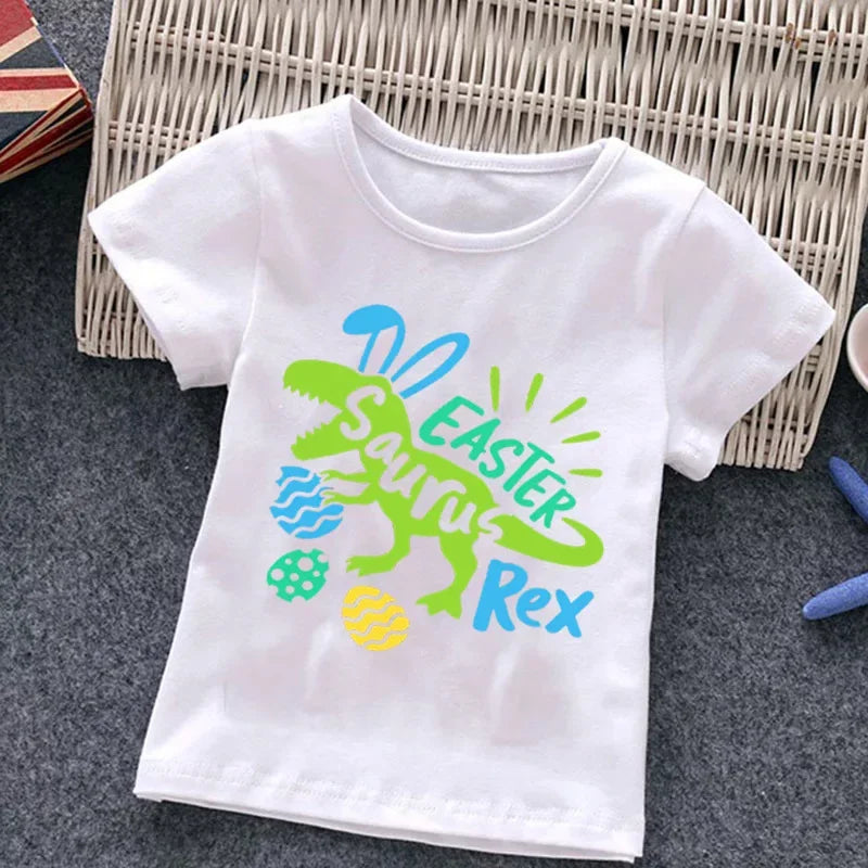 Easter Fashion Children's Short Sleeve Boys Casual Shirt New Summer Dress Girls Half Sleeve Kids Clothes