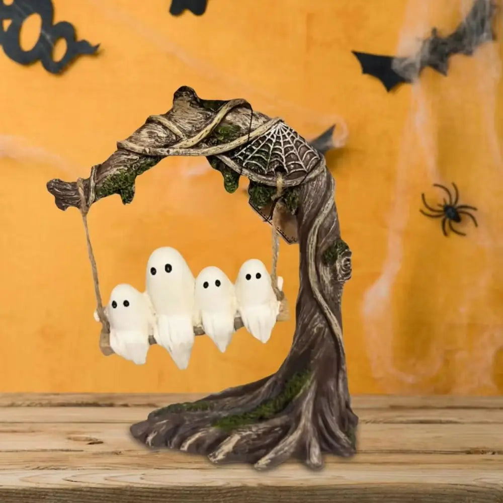 Halloween Themed Halloween Swing Ghost Ornament Handicraft Model Spooky Ghosts Decor Statue Display Ghost Halloween Decoration