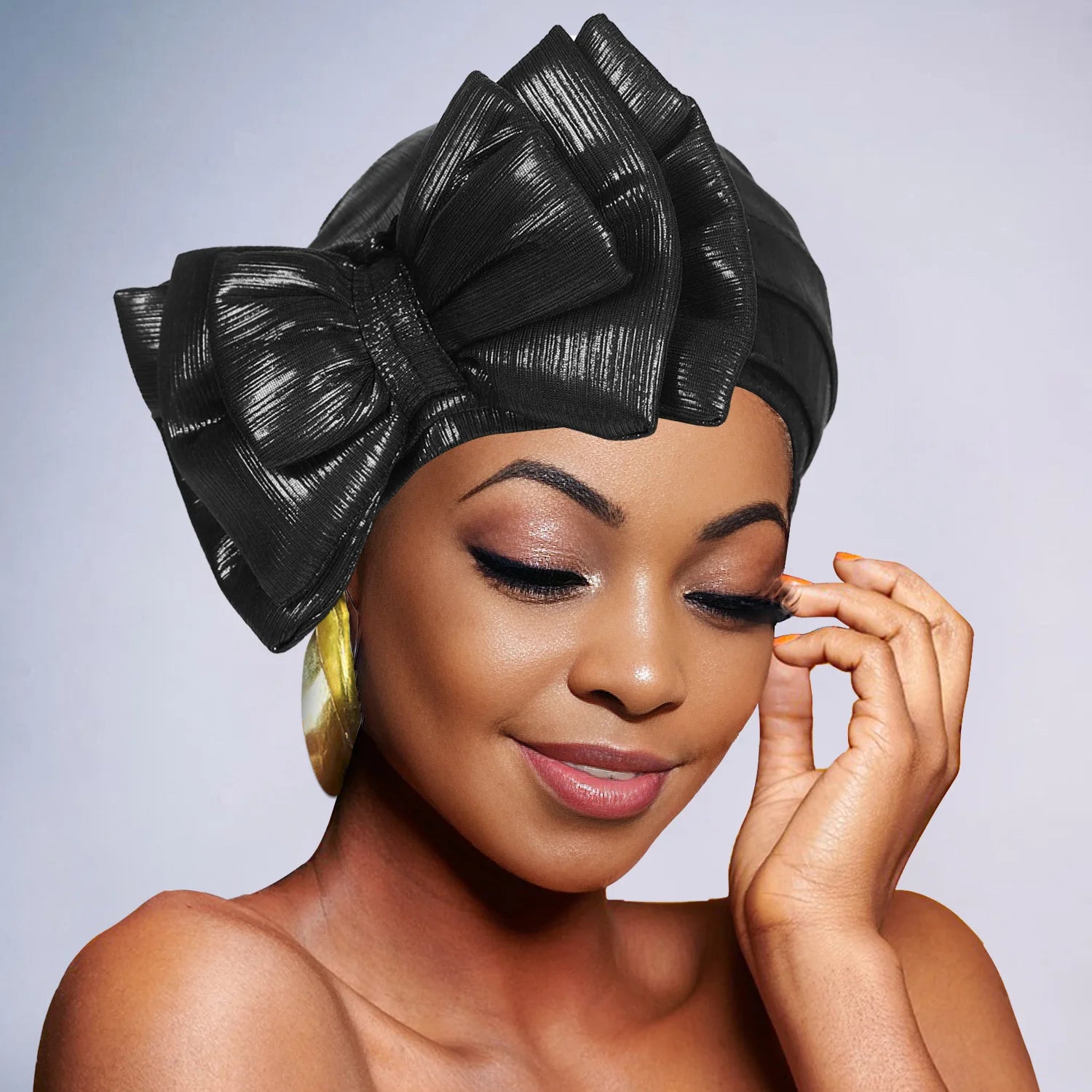 Elastic Bow Turban Caps for Women Muslim Headscarf Hat African Head Wraps Muslim Headwear Headwrap Bonnet Female Turbante Mujer