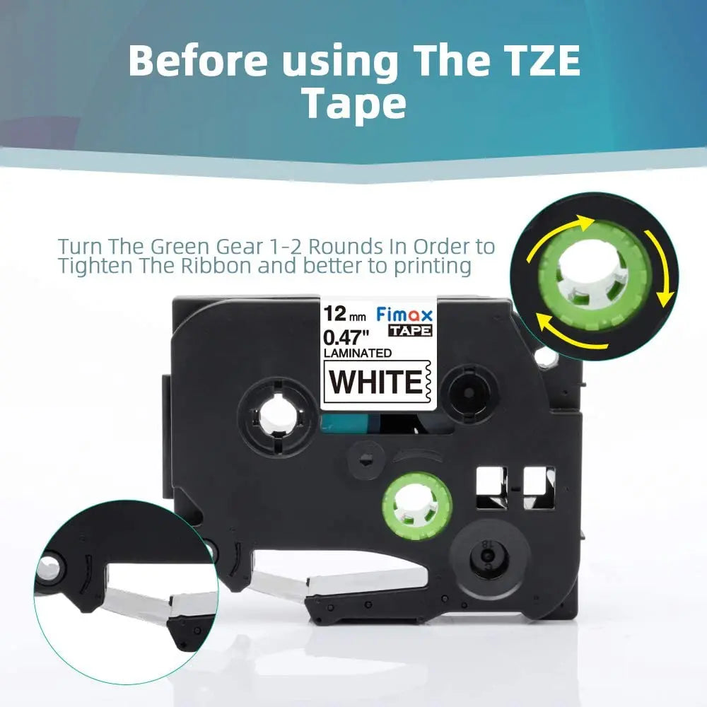 Fimax 31 Colors 231 Label Tape TZE231 431 531 631 12mm Tape Compatible for Brother Ptouch Label Maker Ribbon tze231  For PTH110