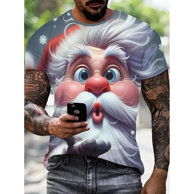 HO HO HO Happy Christmas T-shirt Unisex Cute Funny Colorful Santa Claus Print Short Sleeve T Shirts 2026 New In Kid Gift Tee
