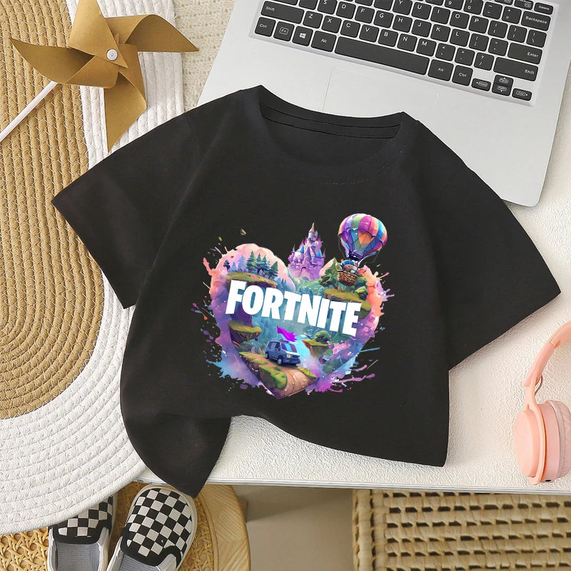 FORTNITED Boys T Shirt Girl Baby Summer Clothes Children Cotton Tee Shirts Print Short Sleeve Kid Tops Toddler Anime Tees Gifts