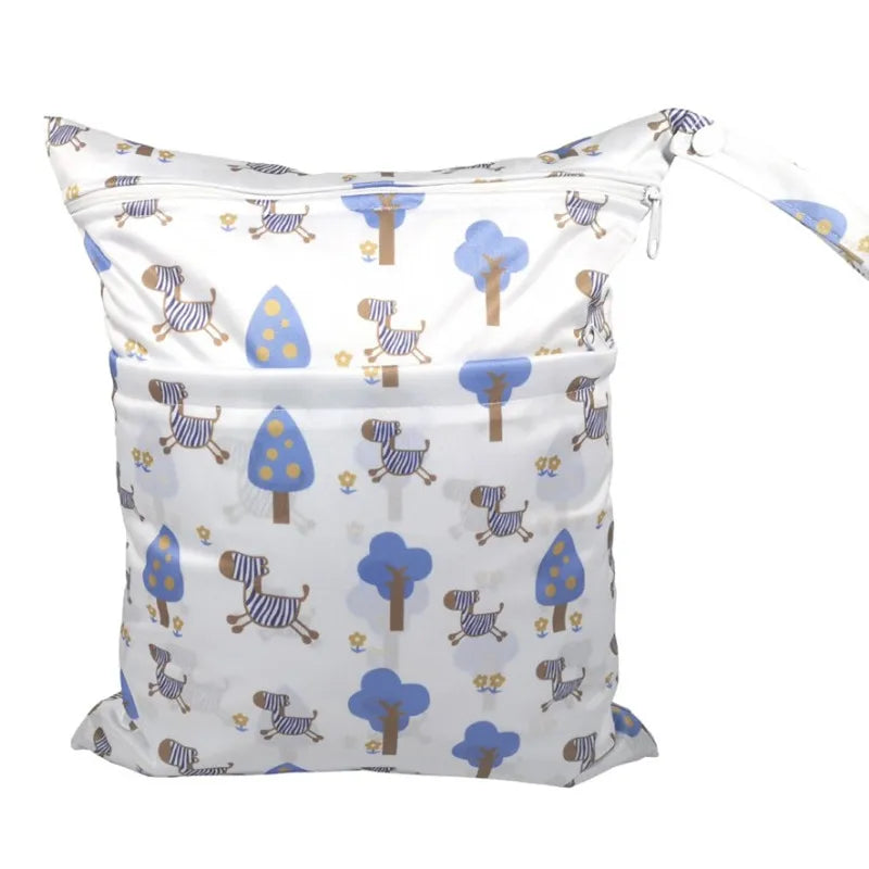 [Sigzagor]1 Wet Dry Bag Diaper Bag Nappy Bag Insert Two Zippered Baby Waterproof Reusable Skull Jack Skeleton 100 Designs