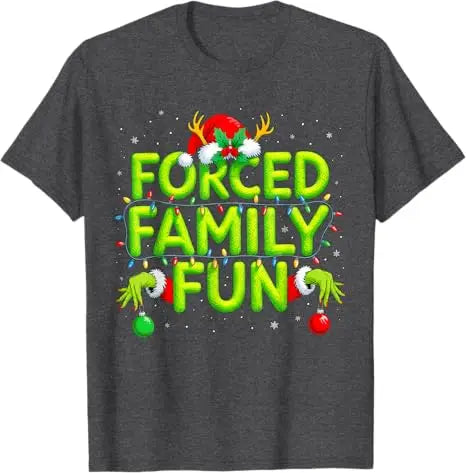 Funny Forced Family Fun Christmas Holiday Shirt Men Elf T-Shirt Fashion Xmas Costume Novelty Gift Y2k Humor Saying Tee Pajamas