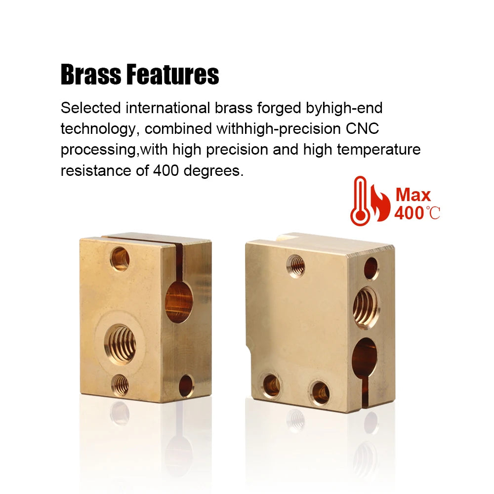 Trianglelab v6 Brass Heatblock For Hotend 3D Printer High Temperature Hardened Steel V6 Nozzles DDB  MATRIX EXTRUDER