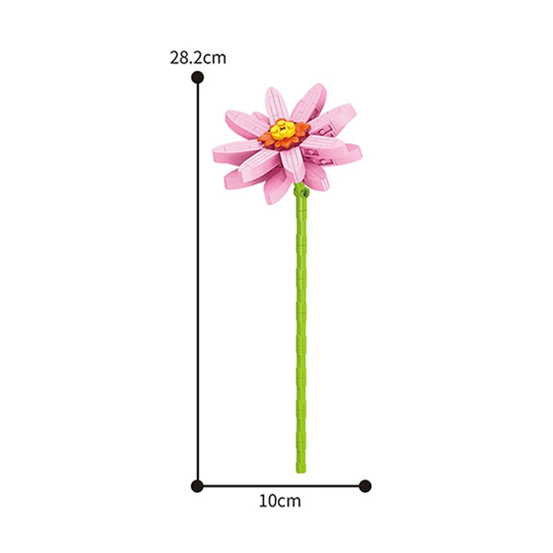 Valentine's Day Immortal Bouquet Creative Desktop Decoration Flowers Building Blocks Puzzle Simulation Toy Girls Gifts #T3