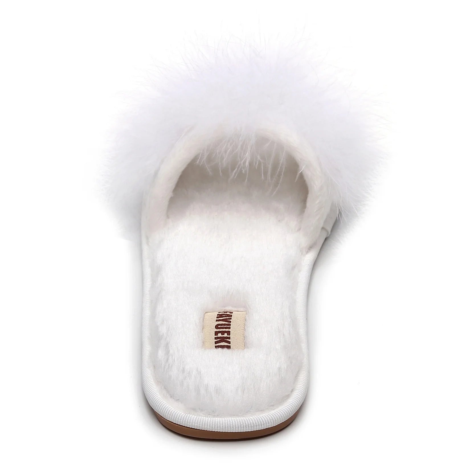 FAYUEKEY Spring Summer Winter Home Cotton Fluffy Plush Fur Slippers Women Wedding Floor Bedroom Flat Shoes